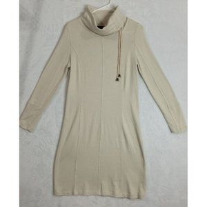 Donna Sorento Women's S/P Small Petite Khaki Tan Knit Sheath Dress Long Sleeve